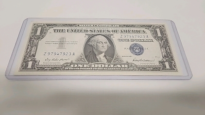 1957 Silver Certificate Dollar Bill In Protective Case