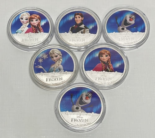 (6) 1 oz. .925 Silver Plated Disney “Frozen” Collectible Rounds