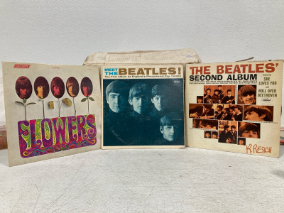 (3) Vintage Beatles Vinyl Records