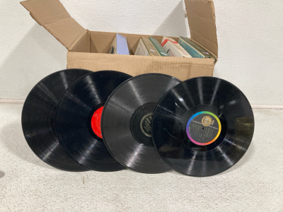 Box of 50+ Vintage Vinyl Records Good Condition