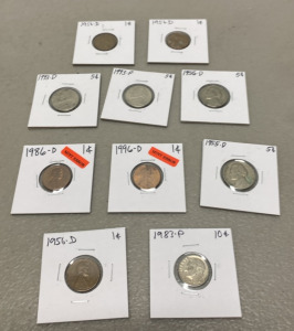 (1)lot of Various Vintage Collectible Nickels,Dimes, and other coins