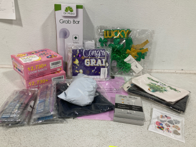 Amazon Returns, Loom Bands, Safety Grab Bar, Diamond Paintings, Acrylic Markers, Clipboards, Clothes, and more!!