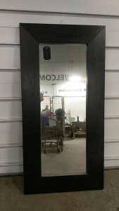 Full-Length Mirror with Dark Wood Frame - 75"x 37"x 2"