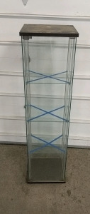 Tall Glass Display Cabinet with Adjustable Shelves