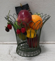 (2) Gun Locks with Keys 12ct Glass Cheese Domes, Basket Plastic Fruit, 2 Decorative Bird Cages - 6