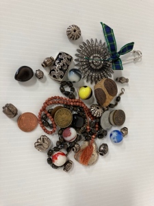 Assorted Collectibles: Marbles, Coins, and Beads