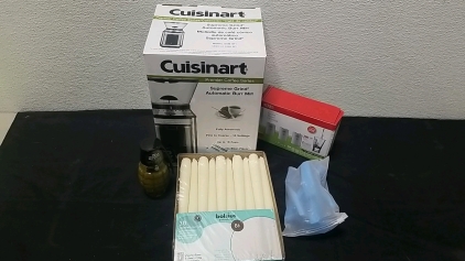 (1) Cuisinart Supreme Grind Automatic Burr Mill, (1) Box of 30 Tapered Candles, (1) Bag of two Crawfish Peelers, (1) Hot Sauce-Generals Hot Sauce-Grunt Green (1) Faucet Mount Cartridge