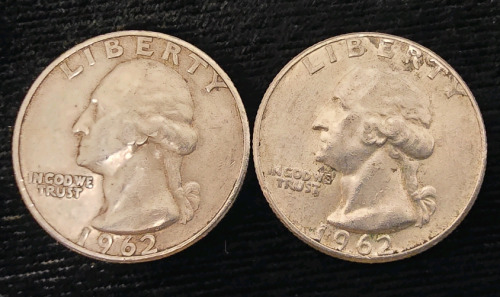 (2) 1962 Washington Quarters- 90% Silver Authenticated