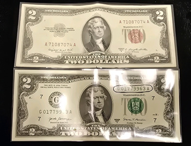 (2) Collectible $2 Bills- One Federal Reserve Note And One United States Note