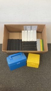 Assortment of Plastic Ammo Organizers + 2 Plastic Ammo Organizers