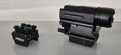 Pinty Laser Sight, Unmarked Mountable Flashlight And Laser Combo- Both Don't Currently Turn On, Need Batteries To Test