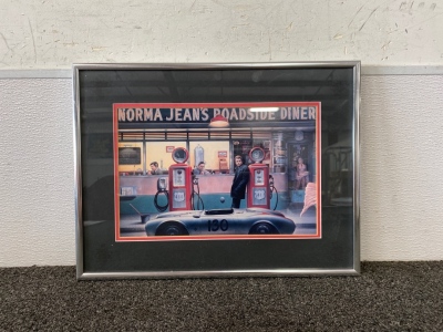 Norma Jeans Roadside Diner Framed Picture 12”x16”