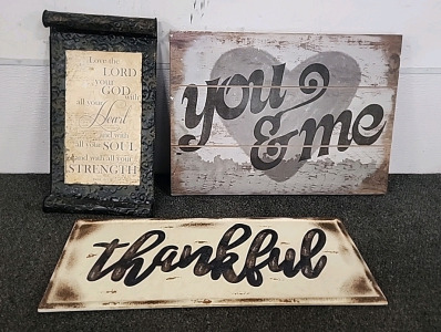 Wall Decor "You And Me" "Thankful"