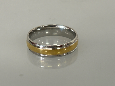Size 10 Titanium Gold and Silver Toned Wedding Band