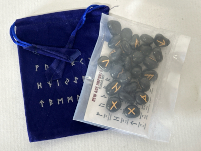 Black Agate Rune Set