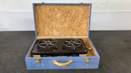 Propane Camp Stove In Homemade Carry Box
