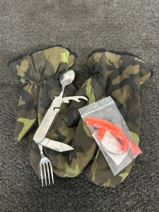 Campers Wire Saw, Shooters Winter Mittens and Campers Multi-Tool