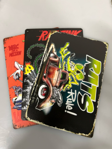 (3) Rat Fink Cartoon Metal Signs