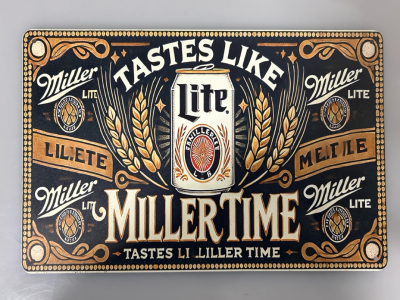 Miller Time Metal Sign