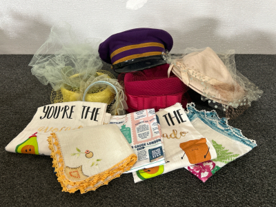Vintage Hats and Kitchen Towels