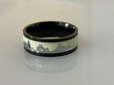 Size 11 Inversed Glow in The Dark Wedding Band