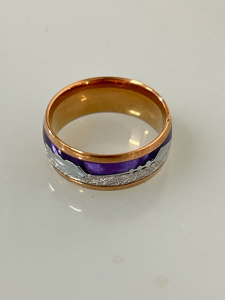 Size 8 Rose Gold and Purple Wedding Band