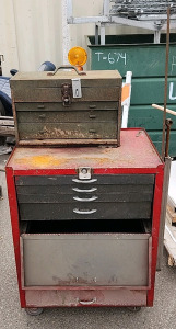 Red 4 Drawer Toolbox With Attached Top Toolbox