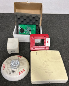 Box of Fire Alarms & Other Parts