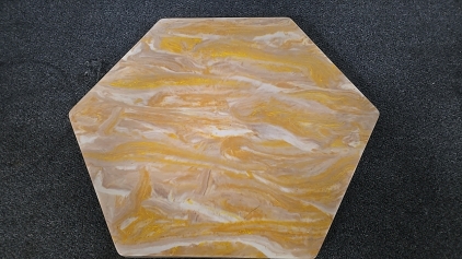 (1) Hexagonal Marble Slab Side Table Top