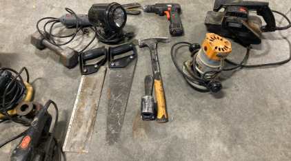 Saws, Drill, Electric Sander, & Other Assorted Tools