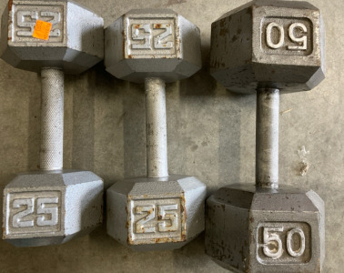 Dumbbells Set (Two 25s and One 50)
