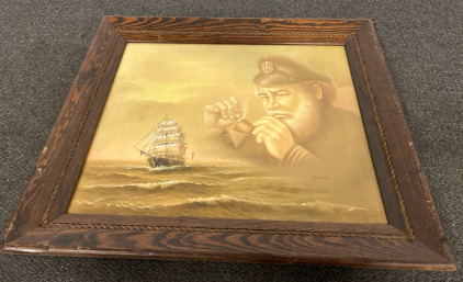 Framed Sailor Painting