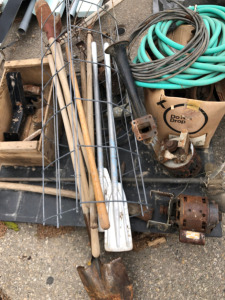 Pallet Of Garden Tools, Motors, Hose & More Tools