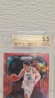 Lamelo Ball 2020-21 Panini Prizm Red Ice Prizm Rookie Card Graded BGS 9.5 GEM MINT - 3