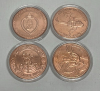 (4) 1oz. Collectible Copper Coins, (1) Jewelers Loupe, (2) Sets Of Szco Dental/Hobby Pick Tools - 2