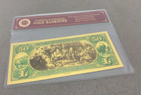 (1) $50 Bill US 24K Gold Flake Banknote W/ COA - 2