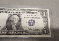 (1) Series 1935 D $1 Bill Silvernote Fancy Serial Number L57833333G - 2