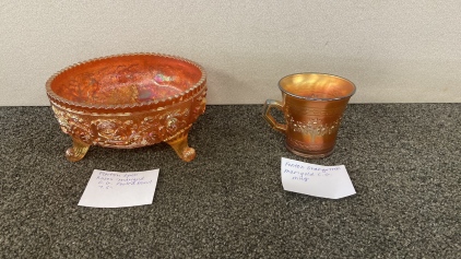 Fenton Marigold Mug & Footed Bowl