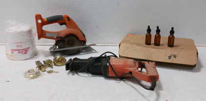 Circular Saw, SawsallCorded, New Dead Bolt W/ 2 Keys, Box Of 46 Tincture Droplet bottles