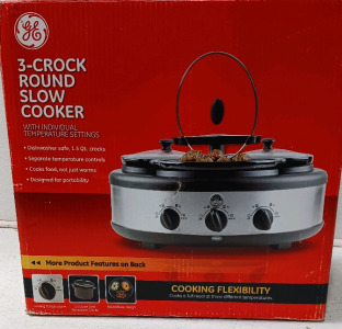 3-Crock Round Slow Cooker