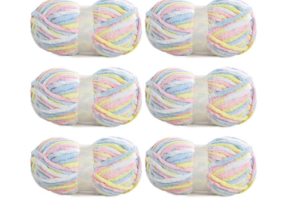 (1) HOMBYS 6 Pack Velvet Baby Blanket Yarn for Crocheting, Super Bulky Tie Dyed Soft Chenille Rainbow Yarn for Knitting,Weaving DIY Craft,Toy Doll,Pink Multi Colored, 6 Skeins (55 yds,3.5 oz Each Skein) (3) Polar Bear Party Bags x20 (1) Dr. Maya Grab Bar,