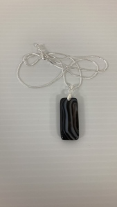 Black Striped Agate Necklace