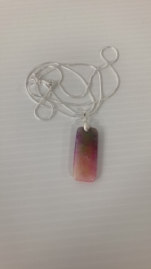 Pink Dragon Veins Agate Necklace