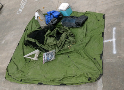 (2) Raft (2) Canopy Shelter - No Frames (1) Personal Cooler (1) Transfer Hand Pump Setup (1) Triangle Lights