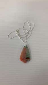 Orange And Green Agate Necklace