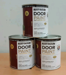 (3) 29 Oz. Small Cans of Rust-Oleum Satin Dark Tint Base Door Paint (cow)