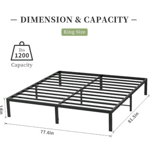 (1) Musen King Bed Frame (w)
