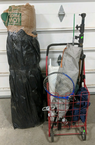 (1) 3" Full Size Thick Mattress Pad (3) Tents w/ Poles (1) Tennis Racquet and More!!