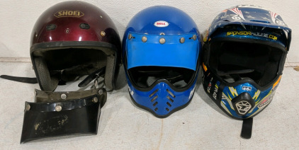 Motorcycle Helmet Collection &ndash; Shoei - XXL, Bell - XL & Fly - Unknown Size