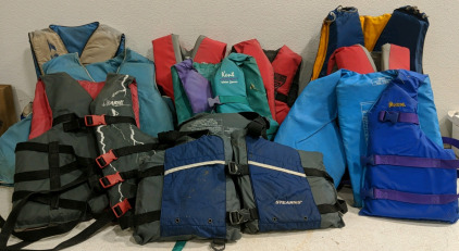 (10) Collection of Assorted Life Jackets - Youth - Adult